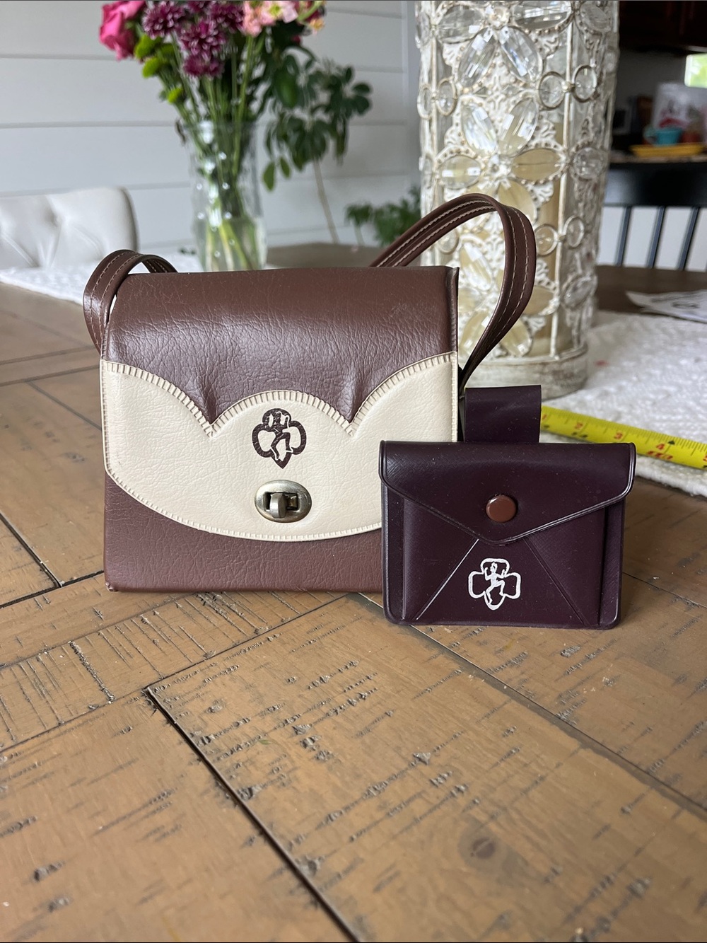 Vintage 1960 Brownie Girl Scout bad and wallet